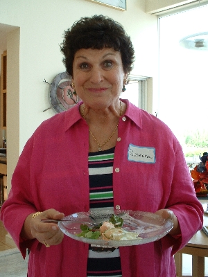 300 &times; 400 jpeg Portrait of
Susanna Feller Torquato
with dinner plate and  
cat-that-ate-the-salmon smile